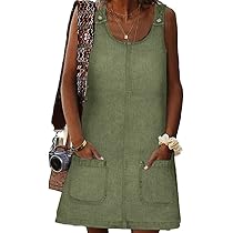 BZB Women's Sleeveless Casual Denim Dress Crewneck Vintage